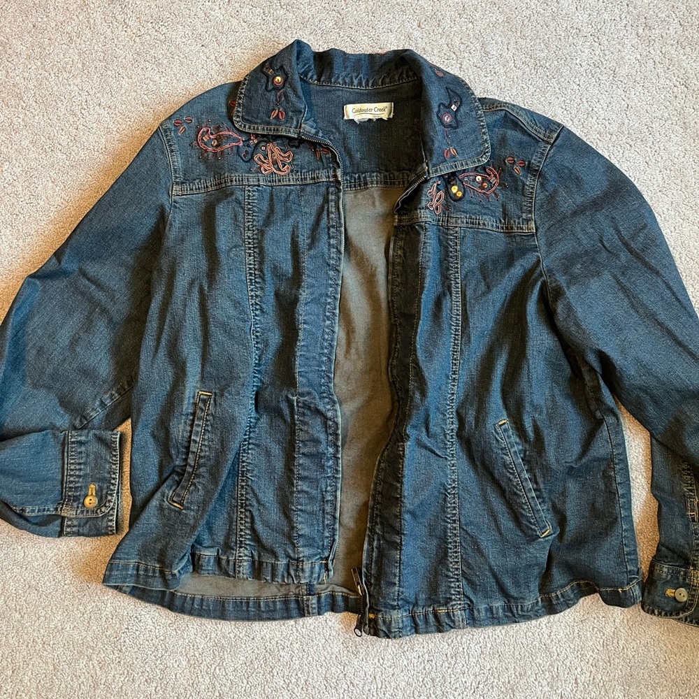 embroidered denim jacket